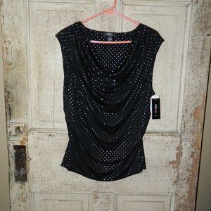 Style & Co Studded Draped Front Ruched Sides Top Size  (Q-36)